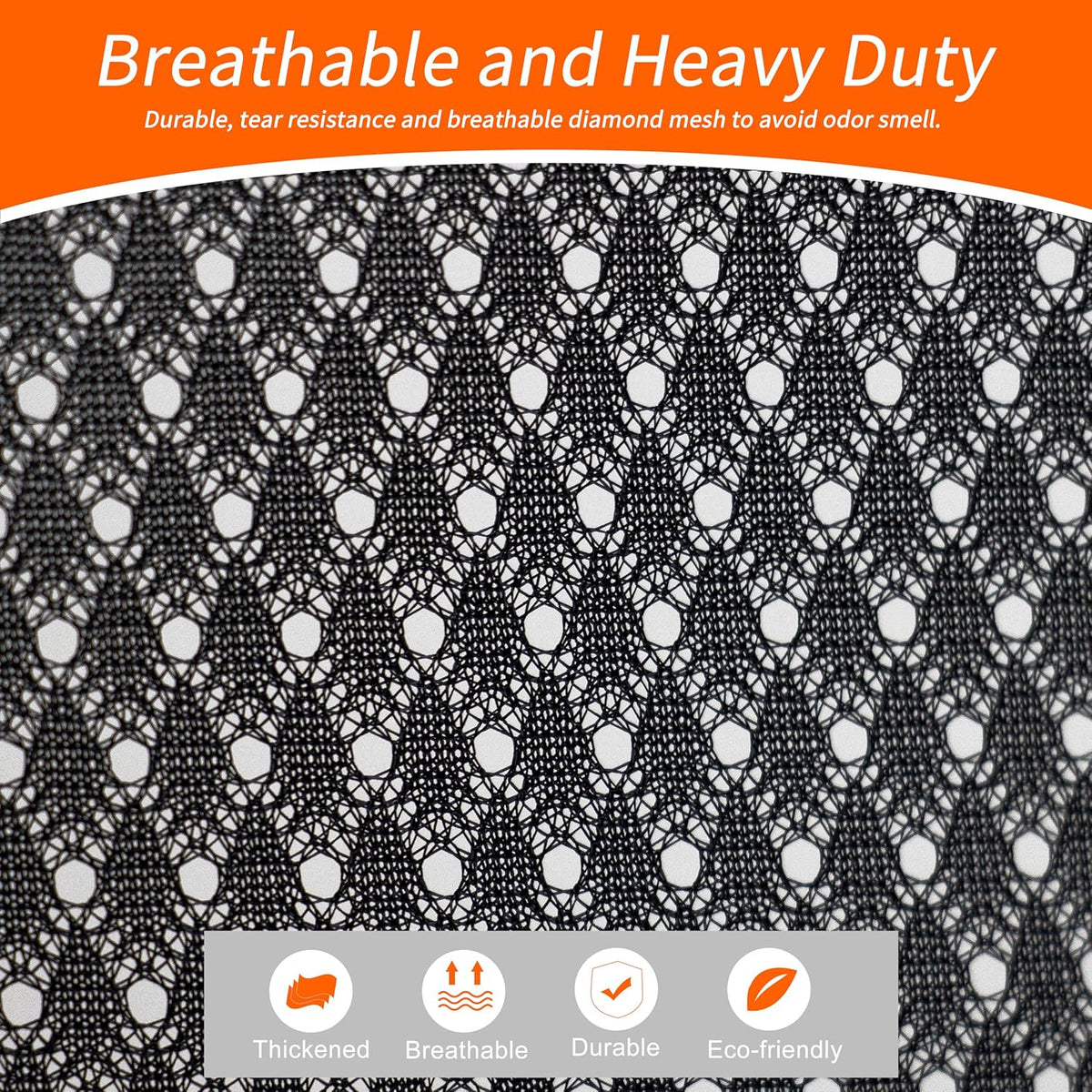 Polecasa 2 Pack Heavy Duty Diamond Large Mesh Laundry Bag, 24x36", Black