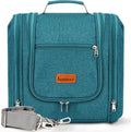 Travel Hanging Toiletry Bag for Women and Men, 6 Organizer Compartments, Holds Full Size Bottles, Extra Large Cosmetic Accessories, Makeup essentials, Bathroom Water-resistant Toiletries Bag, Blue